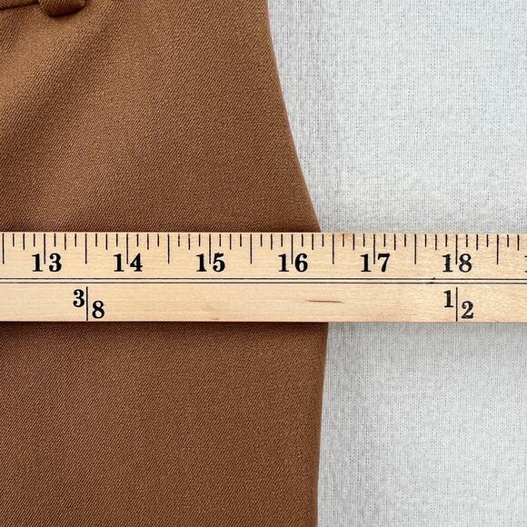 JOSEPH Zoom Gabardine Stretch Trouser Pants Womens 4 Camel Tan Slim Straight Leg - Picture 13 of 15